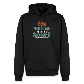 Inclusion Sensibilisation Diversité handicap - Sweat à capuche Premium bio Homme - noir - Devant - Nico (187cm)