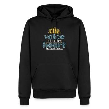 Inclusion Sensibilisation Diversité handicap - Sweat à capuche Premium bio Homme - noir - Devant - Nico (187cm)