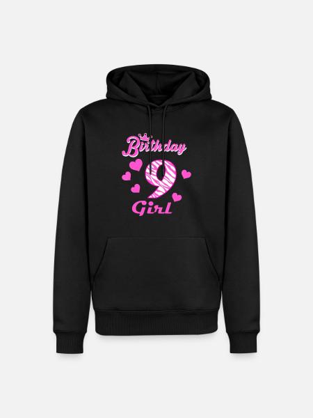 Tillykke med fødselsdagen, piger 9. fest 9 år gammel Bdaya - Herre Premium økologisk hoodie - sort