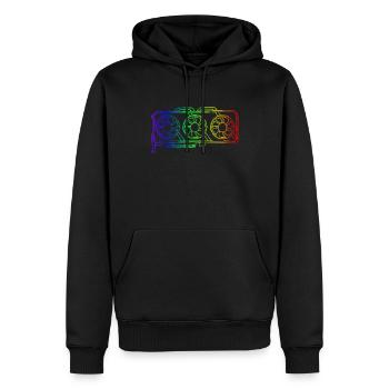 Pixel Look RGB Gaming Grafikkarte Gamer - Männer Premium Bio Hoodie - Schwarz - Vorne - Nico (187cm)