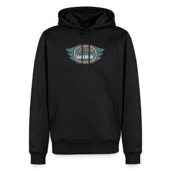 Eisenbahn Fanatiker Dampflokomotive Zugliebhaber - Männer Premium Bio Hoodie - Schwarz - Vorne - Nico (187cm)