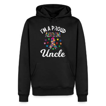 Fier oncle de la conscience des enfants autistes - Sweat à capuche Premium bio Homme - noir - Devant - Nico (187cm)