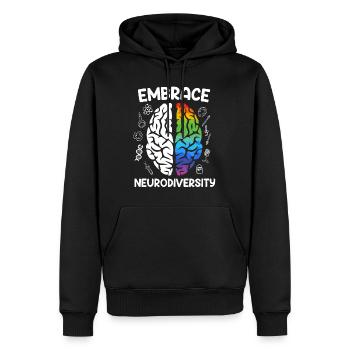 L’autisme embrasse la neurodiversité Autiste - Sweat à capuche Premium bio Homme - noir - Devant - Nico (187cm)