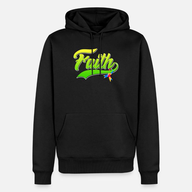 Autisme Foi Conscience Autistique - Sweat à capuche Premium bio Homme - noir