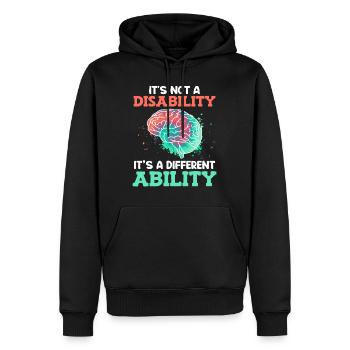 Autisten Bewusstsein Its not a disability - Männer Premium Bio Hoodie - Schwarz - Vorne - Nico (187cm)