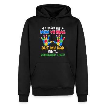 Sensibilisation à l’autisme enfant autiste - Sweat à capuche Premium bio Homme - noir - Devant - Nico (187cm)