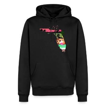 Florida Sunset Summer - Men’s Premium Organic Hoodie - black - Front - Nico (187cm)