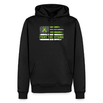 Mental Health Fight the Stigma - Men’s Premium Organic Hoodie - black - Front - Nico (187cm)