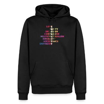 Inklusion Akzeptanz handicap Solidarität - Männer Premium Bio Hoodie - Schwarz - Vorne - Nico (187cm)