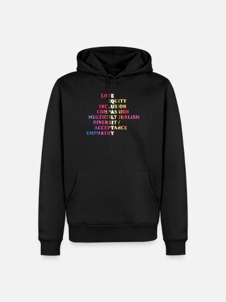 Inclusion, acceptation, handicap, solidarité - Sweat à capuche Premium bio Homme - noir