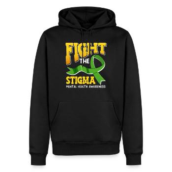 Mentale Gesundheit Fight the Stigma - Männer Premium Bio Hoodie - Schwarz - Vorne - Nico (187cm)
