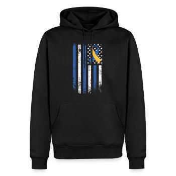 Down Syndrome Awareness Loop Variety and - Men’s Premium Organic Hoodie - black - Front - Nico (187cm)