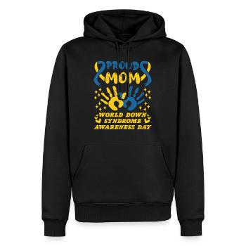 Down Syndrom Awareness Mom extra Chromosom - Männer Premium Bio Hoodie - Schwarz - Vorne - Nico (187cm)