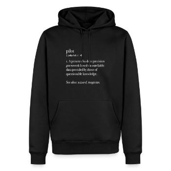 Pilot Definition Fly Airplane Funny Aircraft Aviat - Männer Premium Bio Hoodie - Schwarz - Vorne - Nico (187cm)
