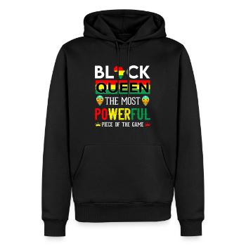 Black Queen The Most Powerful Piece in The Game Wo - Men’s Premium Organic Hoodie - black - Front - Nico (187cm)