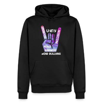 Stop Bullying Awareness und Solidarität für - Männer Premium Bio Hoodie - Schwarz - Vorne - Nico (187cm)