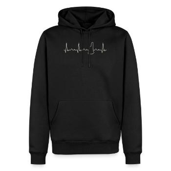 New Hampshire State USA. Herz. Liebe. Ekg. Impuls - Männer Premium Bio Hoodie - Schwarz - Vorne - Nico (187cm)