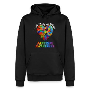 Sensibilisation à l’autisme Solidarité et sensibilisation - Sweat à capuche Premium bio Homme - noir - Devant - Nico (187cm)