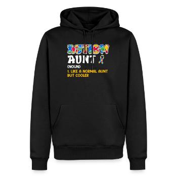 Sensibilisation à l’autisme Tante enfant autiste - Sweat à capuche Premium bio Homme - noir - Devant - Nico (187cm)