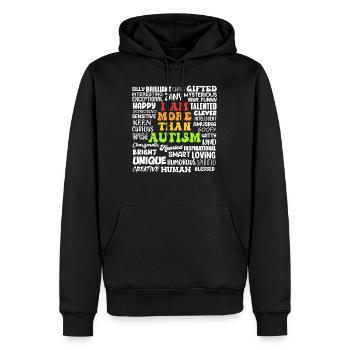 Sensibilisation à l’autisme Solidarité et sensibilisation - Sweat à capuche Premium bio Homme - noir - Devant - Nico (187cm)