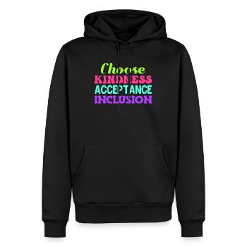 Choose Kindness Akzeptanz Inklusion - Männer Premium Bio Hoodie - Schwarz - Vorne - Nico (187cm)