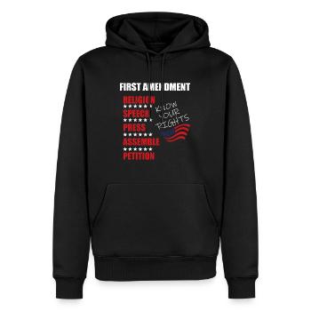 First Amendment Rights Audit United States Constit - Men’s Premium Organic Hoodie - black - Front - Nico (187cm)