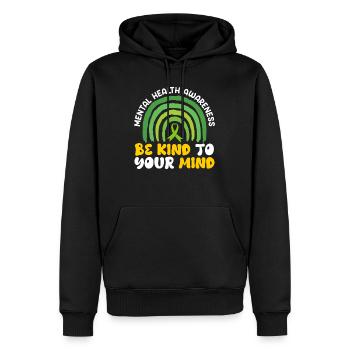 Santé mentale geistige Gesundheit Awareness - Sweat à capuche Premium bio Homme - noir - Devant - Nico (187cm)