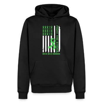 Santé mentale Combattre la stigmatisation mentale - Sweat à capuche Premium bio Homme - noir - Devant - Nico (187cm)