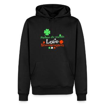 Les paraprofessionnels adorent les manigances de la Saint-Patrick - Sweat à capuche Premium bio Homme - noir - Devant - Nico (187cm)
