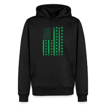 Saint Saint Patrick États-Unis Américain Irlandais Trèfle - Sweat à capuche Premium bio Homme - noir - Devant - Nico (187cm)