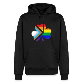 St. Patricks Day LGBTQ Gay Progress Pride Kleeblatt - Männer Premium Bio Hoodie - Schwarz - Vorne - Nico (187cm)
