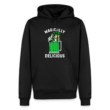 Idée magiquement délicieuse St Patricks Day Boire - Sweat à capuche Premium bio Homme - noir - Devant - Nico (187cm)