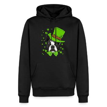 Boston Terrier Leprechaun St Patricks Day Dog Boys - Sweat à capuche Premium bio Homme - noir - Devant - Nico (187cm)