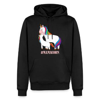 Mamacorn Muttertag Einhörner Mama Einhorn - Männer Premium Bio Hoodie - Schwarz - Vorne - Nico (187cm)