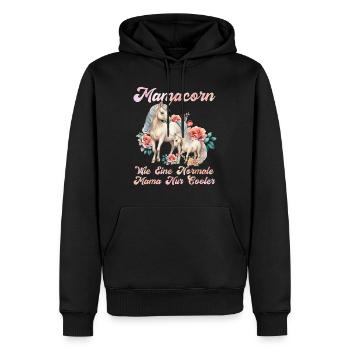 Mamacorn Einhorn Muttertag Mama Cooles Einhorn - Männer Premium Bio Hoodie - Schwarz - Vorne - Nico (187cm)