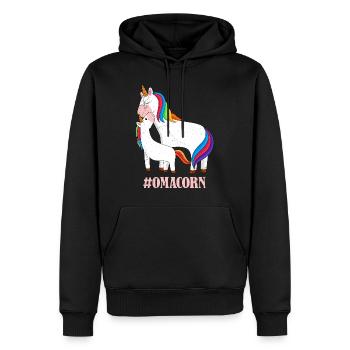 Omacorn Einhorn Fans Muttertag Unicorn Granny - Männer Premium Bio Hoodie - Schwarz - Vorne - Nico (187cm)