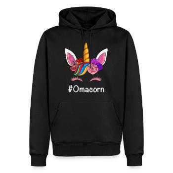 Oma Einhorn Muttertag Fans Grandma Omi - Männer Premium Bio Hoodie - Schwarz - Vorne - Nico (187cm)