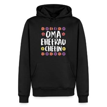 Oma Chefin Großmutter Muttertag Granny Ehefrau - Männer Premium Bio Hoodie - Schwarz - Vorne - Nico (187cm)