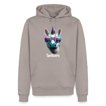 Tanticorn Unicorn Fan Fête des mères Licorne Fan Tante - Sweat à capuche Premium bio Homme - taupe - Devant - Nico (187cm)
