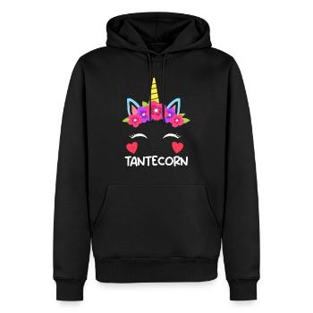Tanticorn Licorne Fan Fête des mères Tantes Licorne - Sweat à capuche Premium bio Homme - noir - Devant - Nico (187cm)