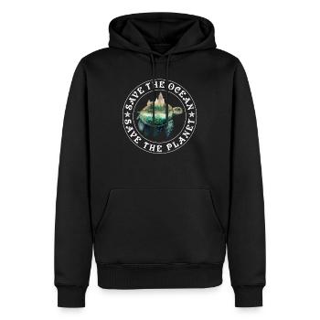 Sauvons les tortues Sauvons l’océan Conservation - Sweat à capuche Premium bio Homme - noir - Devant - Nico (187cm)