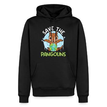 Rettet die Tiere Schuppentier Pangolin Artenschutz - Männer Premium Bio Hoodie - Schwarz - Vorne - Nico (187cm)
