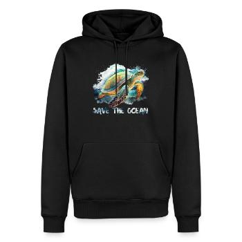 Sauvons les tortues Sauvons l’océan Conservation - Sweat à capuche Premium bio Homme - noir - Devant - Nico (187cm)