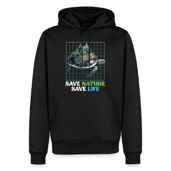 Save Nature Schildkröten Artenschutz Umwelt - Männer Premium Bio Hoodie - Schwarz - Vorne - Nico (187cm)
