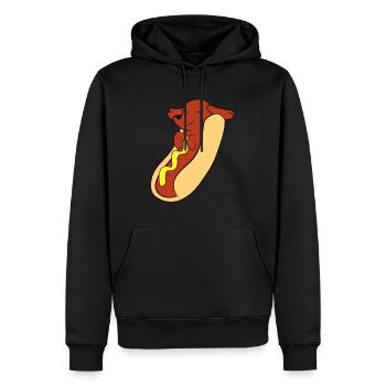 Hotdog Liebhaber Hotdog Dackel Hot Dogvalentinesval - Männer Premium Bio Hoodie - Schwarz - Vorne - Nico (187cm)