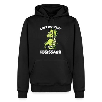 Leggisaurier gebrochene Beinknochen Verletzung Dinosaurier erholen - Männer Premium Bio Hoodie - Schwarz - Vorne - Nico (187cm)
