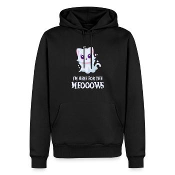 Chaton fantôme mignon drôle d’Halloween - Sweat à capuche Premium bio Homme - noir - Devant - Nico (187cm)