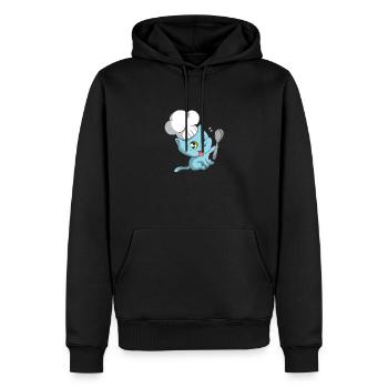 Mignon Kawaii Chef Chaton Drôle Chef - Sweat à capuche Premium bio Homme - noir - Devant - Nico (187cm)