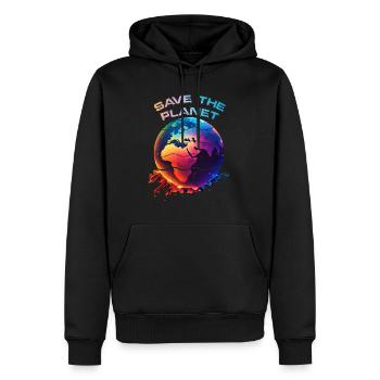 Rettet die Erde Earth Day Planet Umweltschutz - Männer Premium Bio Hoodie - Schwarz - Vorne - Nico (187cm)