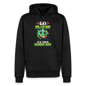 Earth Day Mission Erde & Klimaschutz Umwelt - Männer Premium Bio Hoodie - Schwarz - Vorne - Nico (187cm)